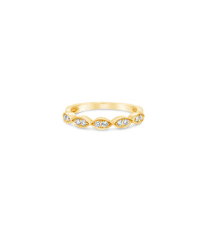 Diamond Marquise Band - 14K Yellow Gold / High Polish / 5 - OLIVE & CHAIN Fine Jewelry