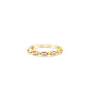 Diamond Marquise Band - 14K Yellow Gold / High Polish / 5 - Olive & Chain Fine Jewelry