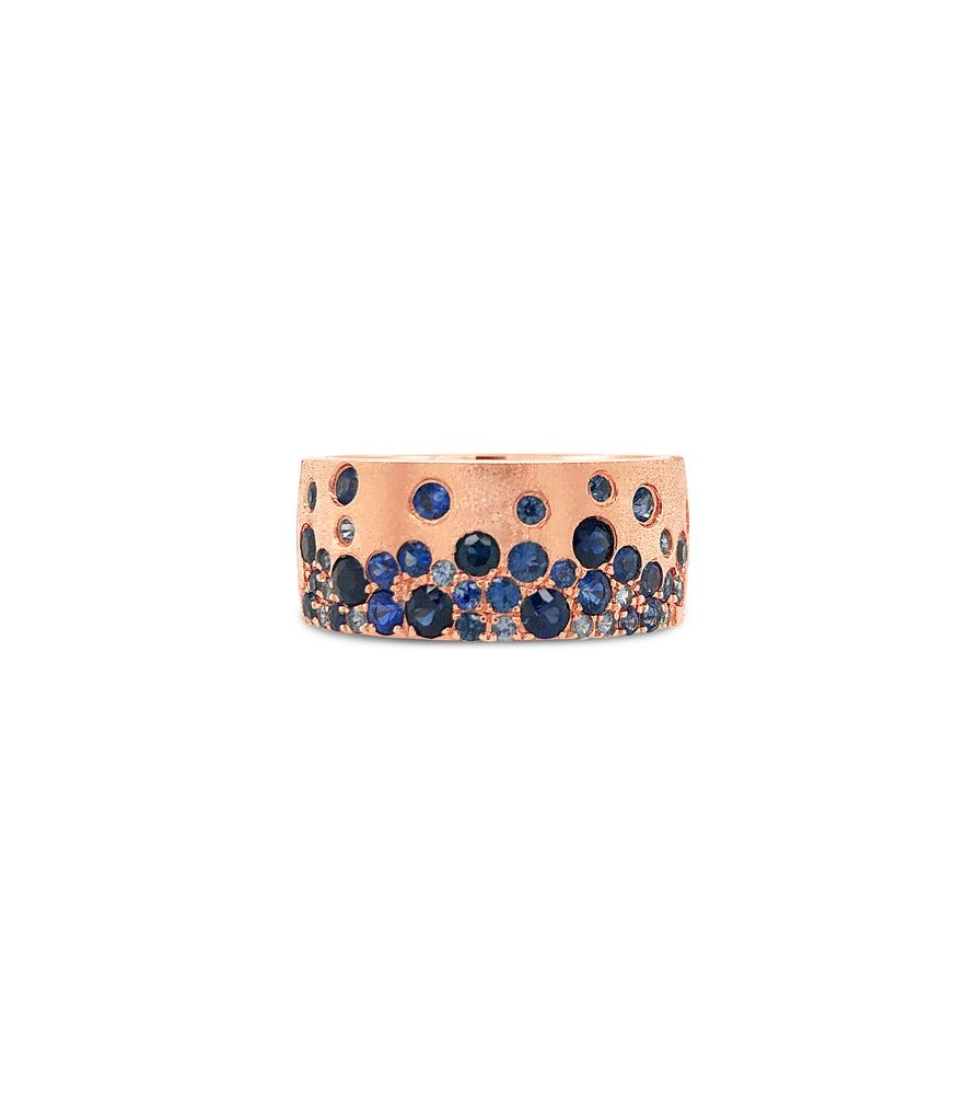 Sapphire Celestial Cigar Band - 14K Rose Gold / 5 - OLIVE & CHAIN Fine Jewelry