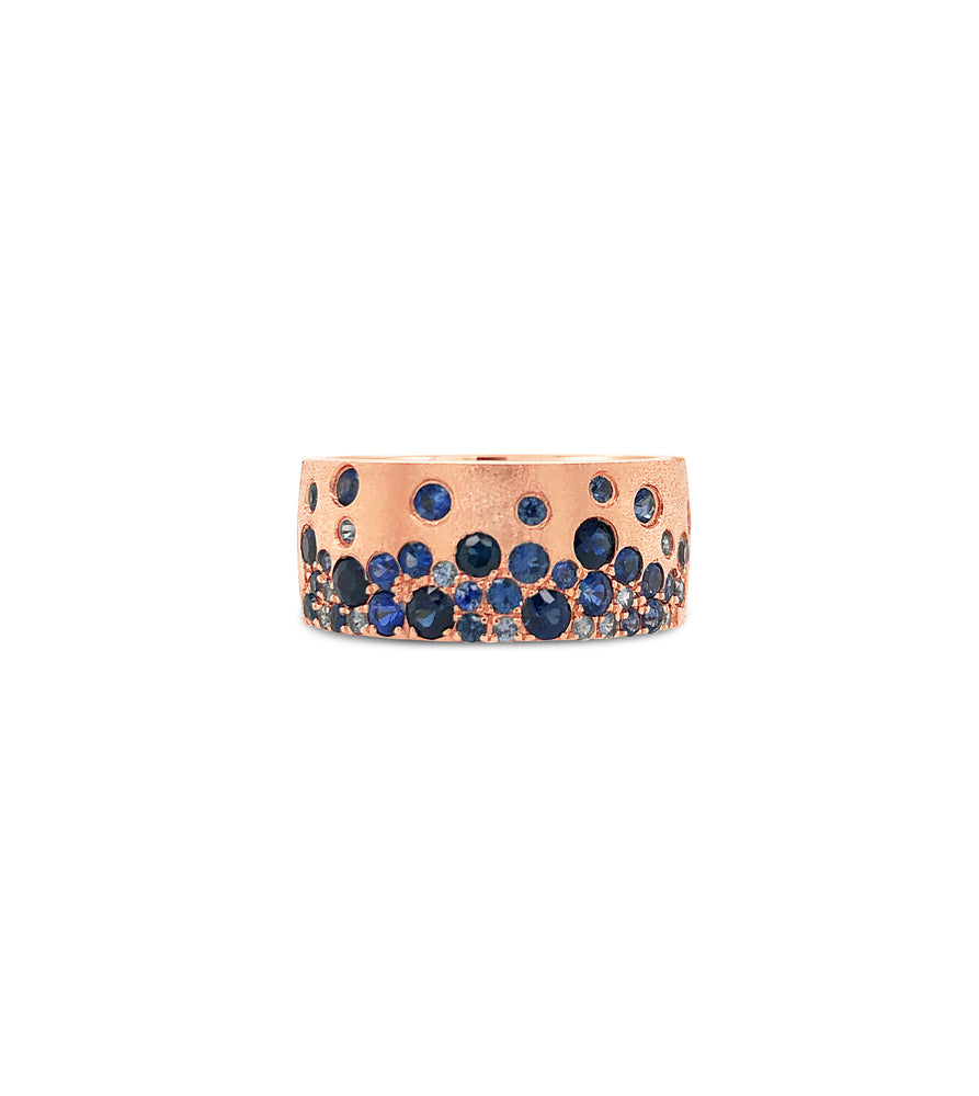 Sapphire Celestial Cigar Band - 14K Rose Gold / 5 - Olive & Chain Fine Jewelry