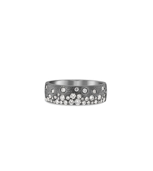 Diamond Celestial Mini Cigar Band - 14K Black Gold / 5 - Olive & Chain Fine Jewelry