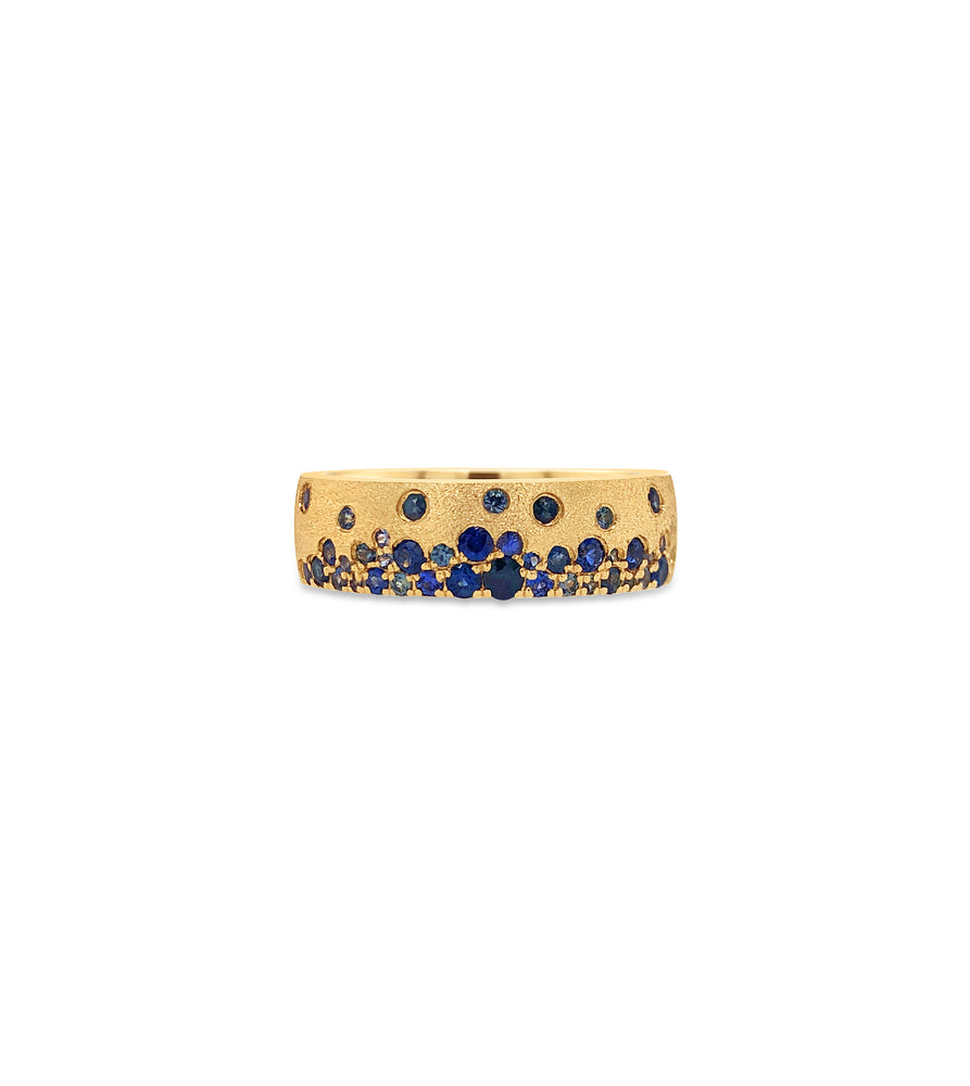 Sapphire Celestial Mini Cigar Band - 14K Yellow Gold / 5 - Olive & Chain Fine Jewelry