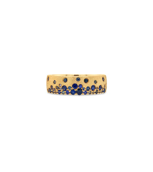 Sapphire Celestial Mini Cigar Band - 14K Yellow Gold / 5 - OLIVE & CHAIN Fine Jewelry