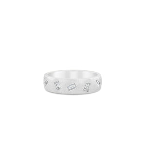 Diamond Baguette Celestial Band - 14K White Gold / 5 - Olive & Chain Fine Jewelry