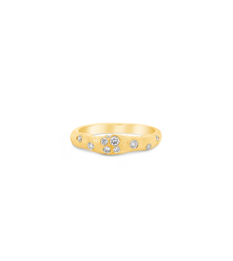 Diamond Celestial Petite Artisan Band - 14K Yellow Gold / 5 - OLIVE & CHAIN Fine Jewelry
