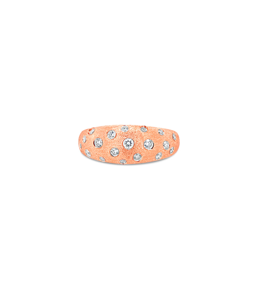 Diamond Celestial Dome Ring - 14K Rose Gold / 5 - Olive & Chain Fine Jewelry