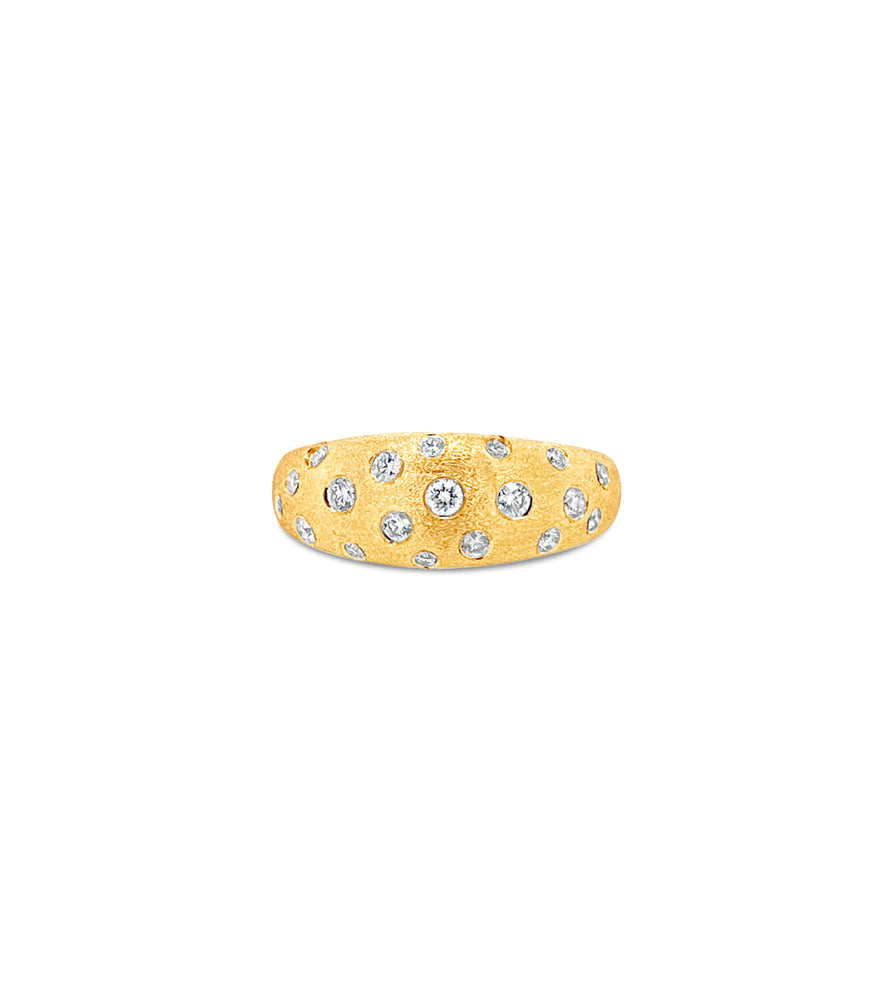 Diamond Celestial Dome Ring - 14K Yellow Gold / 5 - Olive & Chain Fine Jewelry