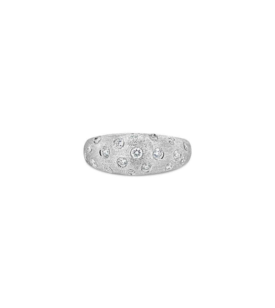 Diamond Celestial Dome Ring - 14K White Gold / 5 - Olive & Chain Fine Jewelry