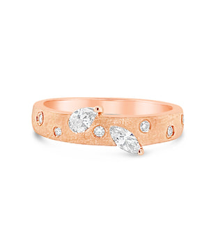 Diamond Celestial Protruding Band - 14K Rose Gold / 5 - Olive & Chain Fine Jewelry