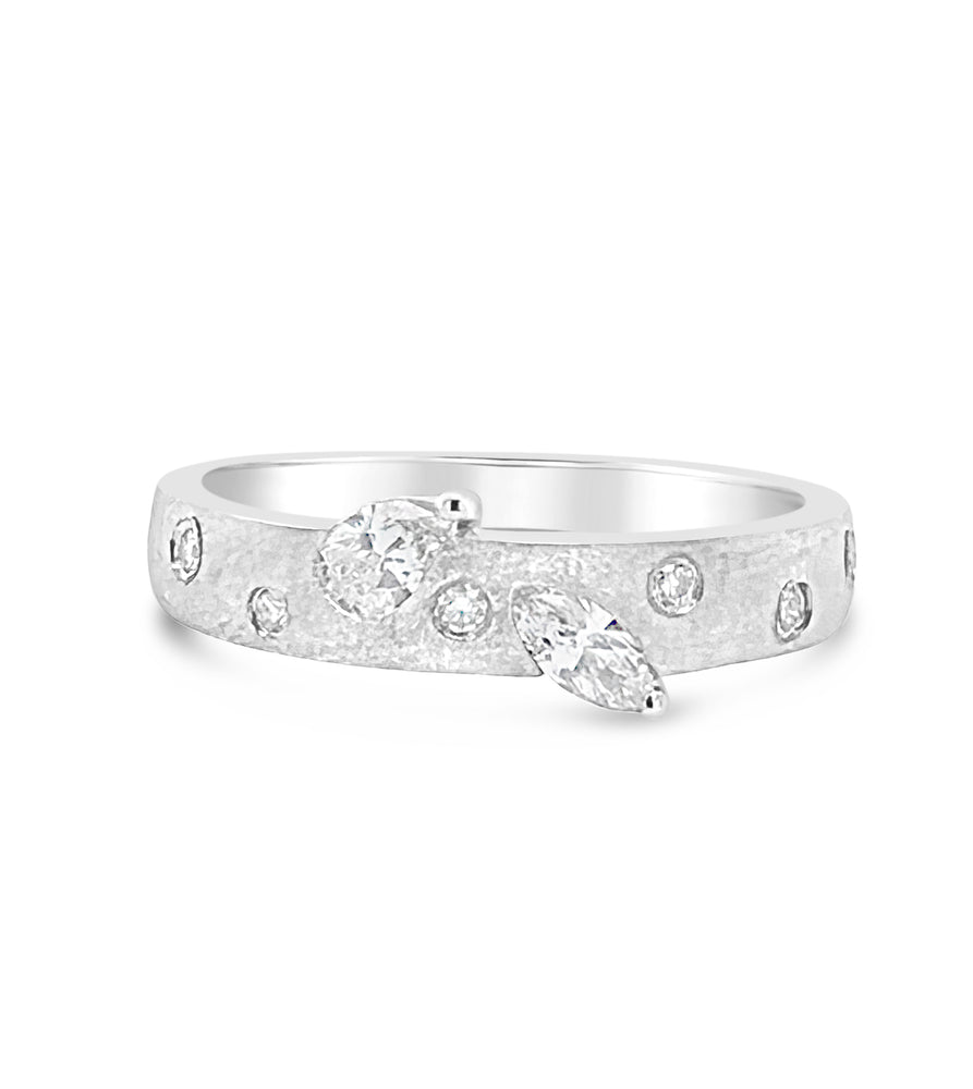 Diamond Celestial Protruding Band - 14K White Gold / 5 - OLIVE & CHAIN Fine Jewelry