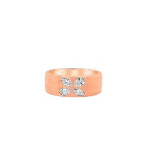 Diamond Pear and Marquise Celestial Cigar Band - 14K Rose Gold / 5 - Olive & Chain Fine Jewelry
