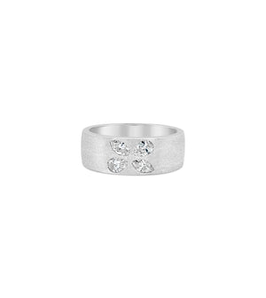 Diamond Pear and Marquise Celestial Cigar Band - 14K White Gold / 5 - Olive & Chain Fine Jewelry