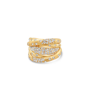 Diamond Celestial Crossover Ring - 14K Yellow Gold / 5.5 - OLIVE & CHAIN Fine Jewelry