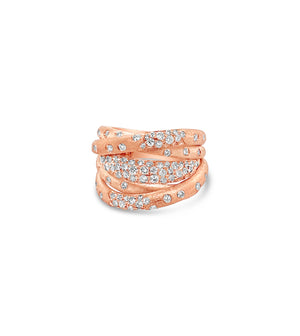 Diamond Celestial Crossover Ring - 14K Rose Gold / 5.5 - OLIVE & CHAIN Fine Jewelry