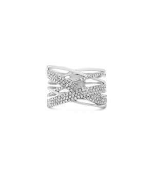 Diamond Crossover Ring - 14K  - Olive & Chain Fine Jewelry