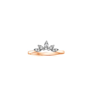 Diamond Marquise Chevron Ring - 14K Rose Gold / 5 - OLIVE & CHAIN Fine Jewelry