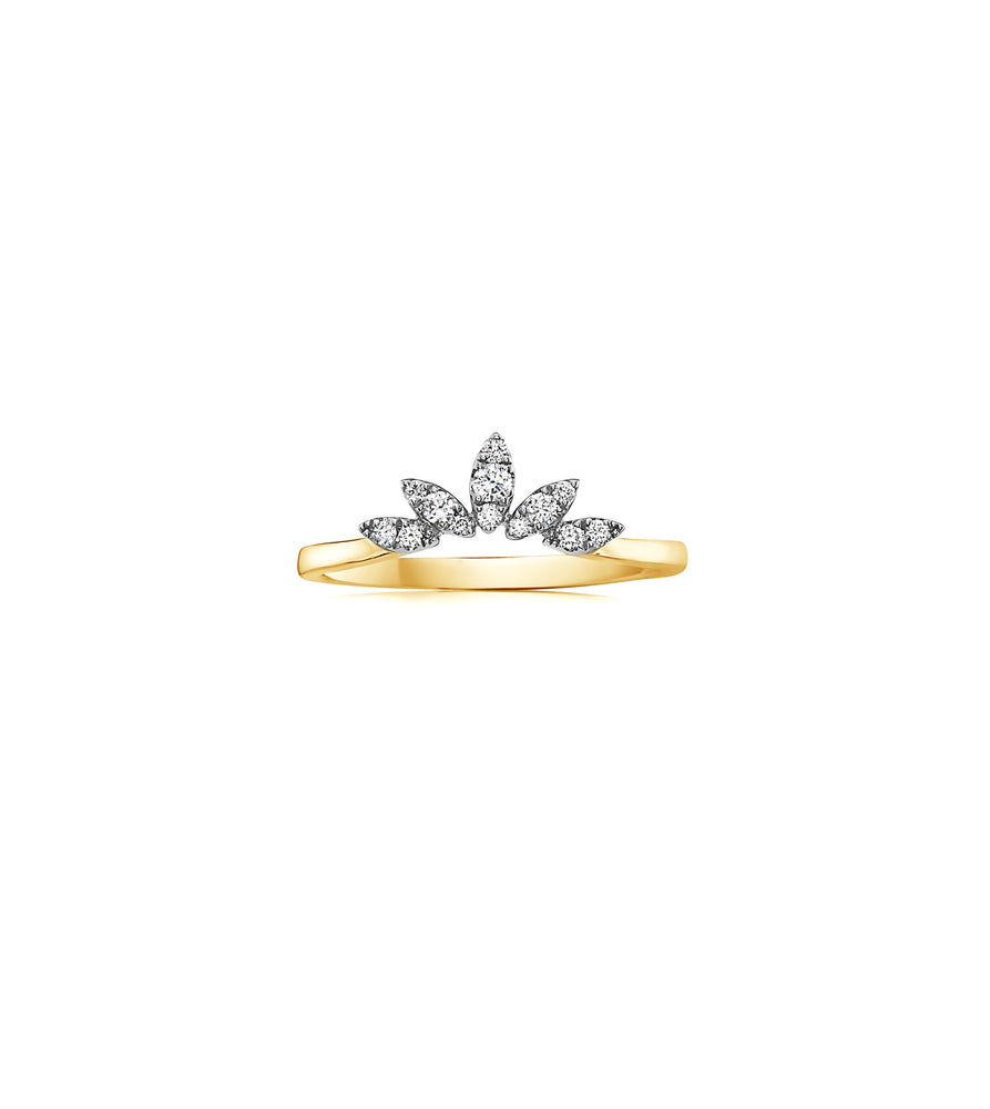 Diamond Marquise Chevron Ring - 14K Yellow Gold / 5 - OLIVE & CHAIN Fine Jewelry