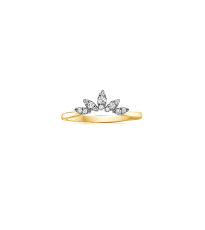 Diamond Marquise Chevron Ring - 14K Yellow Gold / 5 - OLIVE & CHAIN Fine Jewelry