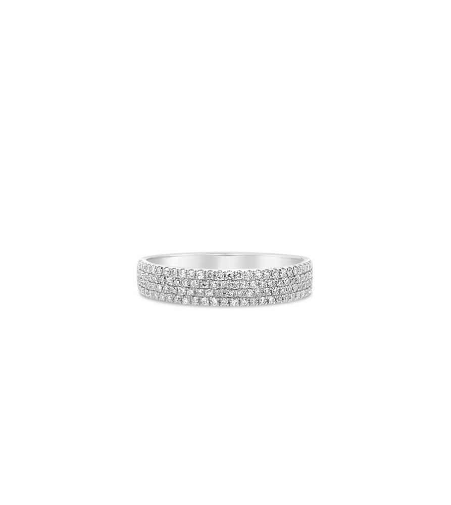 Diamond Cigar Band - 14K White Gold / 2mm / 5 - Olive & Chain Fine Jewelry