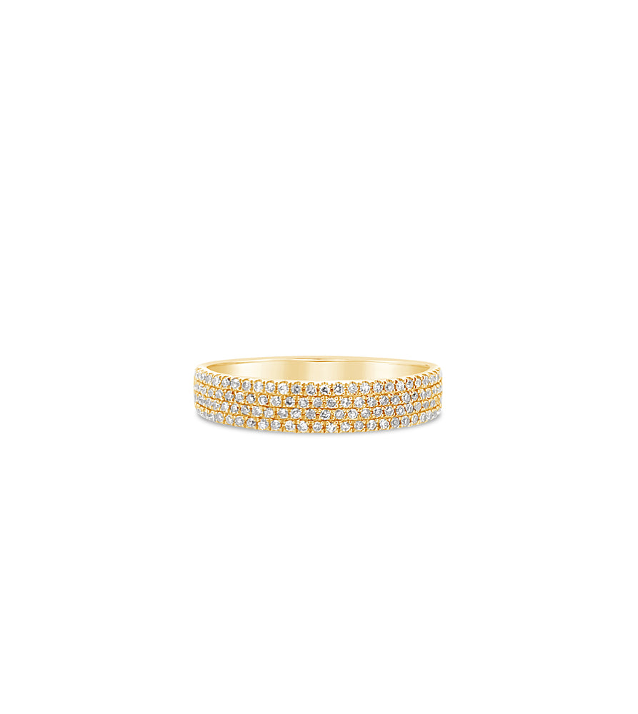 Diamond Cigar Band - 14K Yellow Gold / 2mm / 5 - Olive & Chain Fine Jewelry