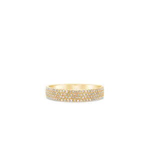 Diamond Cigar Band - 14K Yellow Gold / 2mm / 5 - Olive & Chain Fine Jewelry