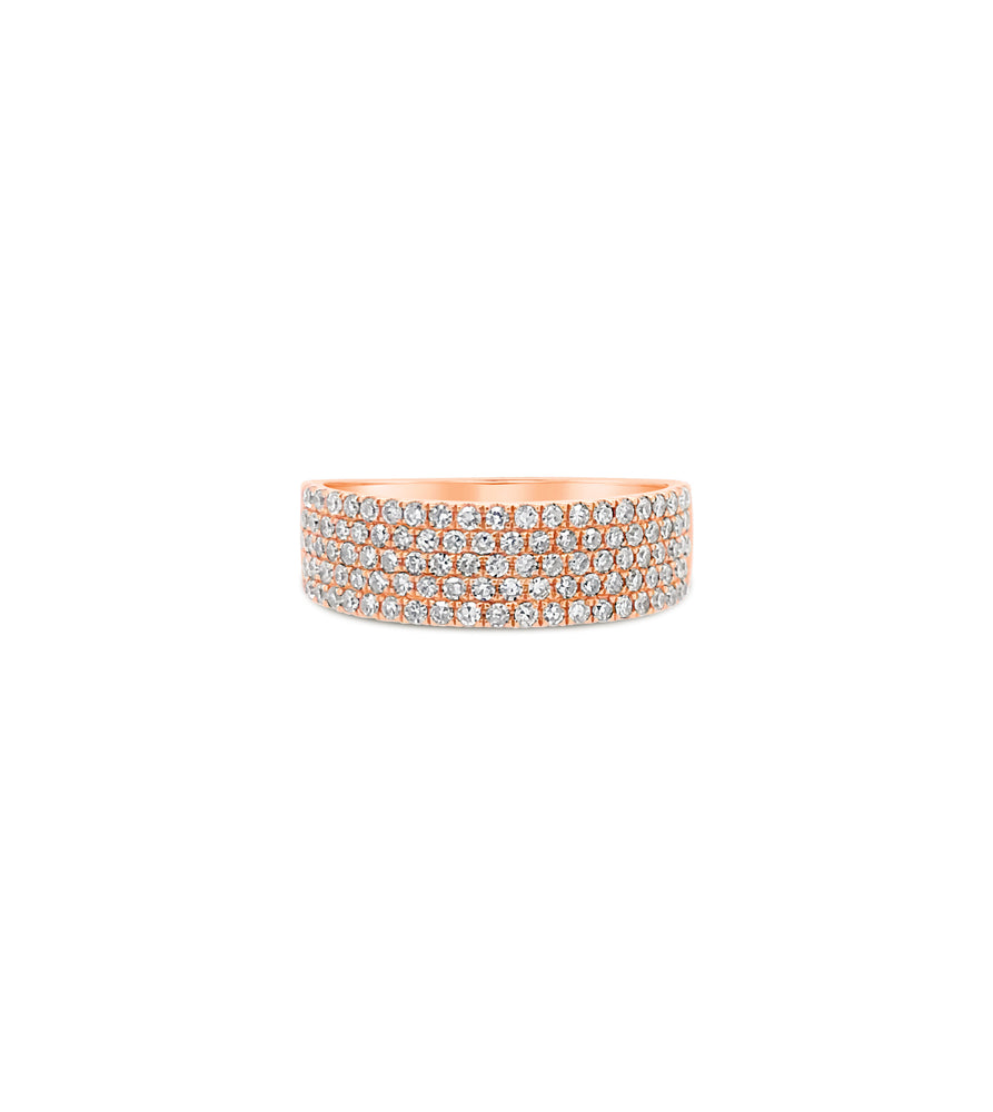 Diamond Cigar Band - 14K Rose Gold / 2mm / 5 - Olive & Chain Fine Jewelry