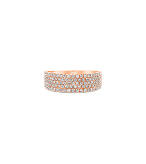 Diamond Cigar Band - 14K Rose Gold / 2mm / 5 - Olive & Chain Fine Jewelry