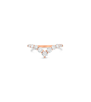 Diamond Signature Chevron Ring - 14K Rose Gold / 5 - OLIVE & CHAIN Fine Jewelry