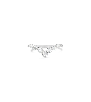 Diamond Signature Chevron Ring - 14K White Gold / 5 - Olive & Chain Fine Jewelry