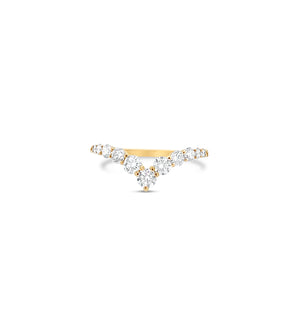 Diamond Signature Chevron Ring - 14K Yellow Gold / 5 - OLIVE & CHAIN Fine Jewelry