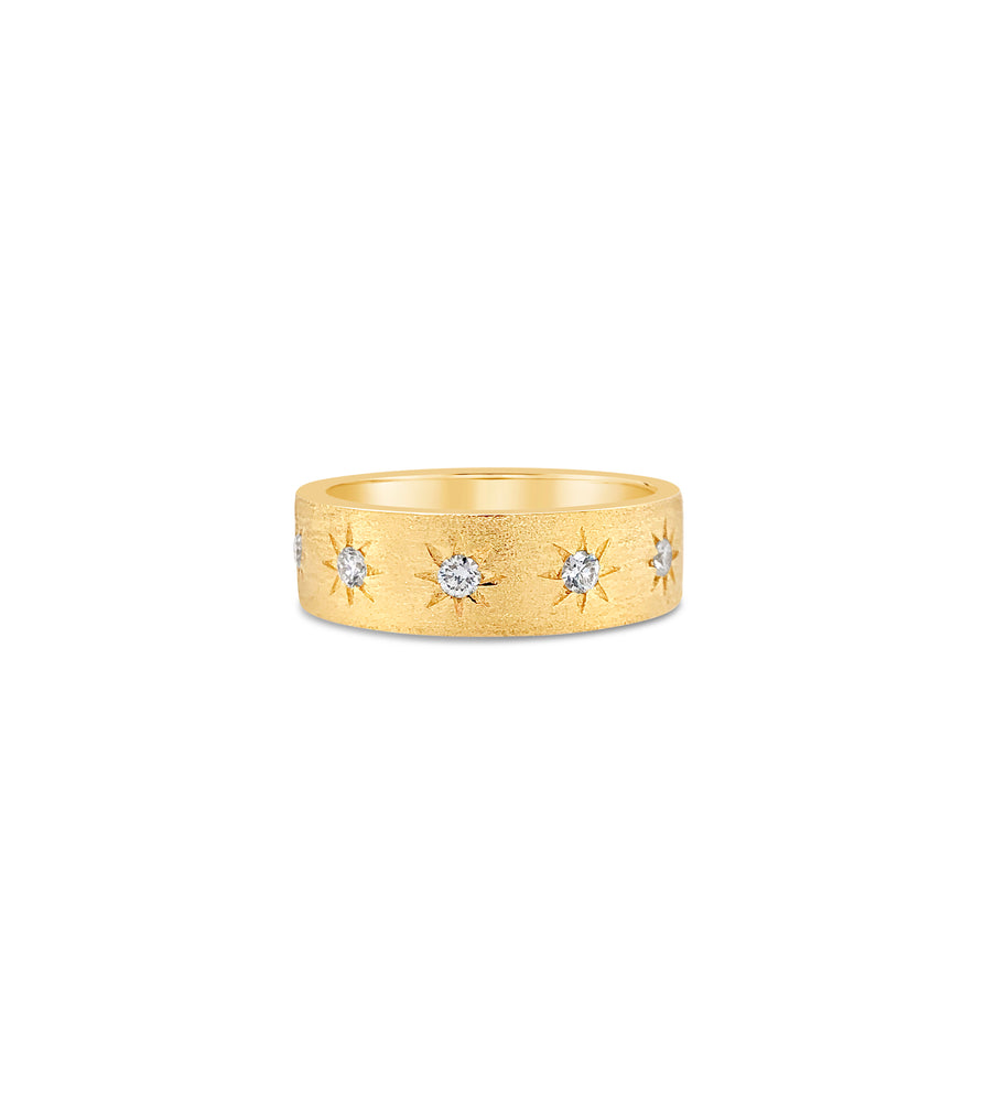 Diamond Star Set Band - 14K Yellow Gold / 5 - Olive & Chain Fine Jewelry