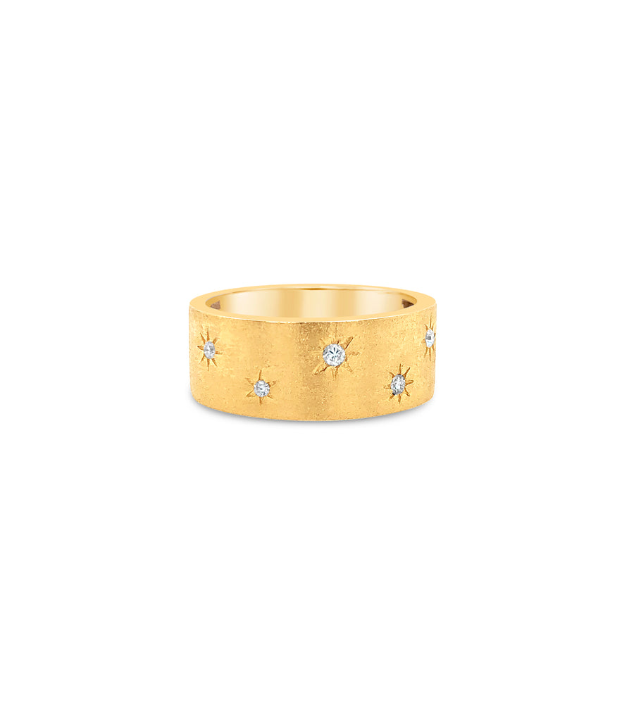 Diamond Stardust Cigar Band - 14K  - Olive & Chain Fine Jewelry