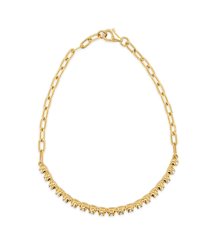 Diamond Paperclip Tennis Bracelet - 14K - OLIVE & CHAIN Fine Jewelry