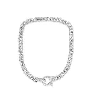 Diamond Lobster Cuban Link Chain Bracelet - 14K White Gold / 6.5 inch - Olive & Chain Fine Jewelry