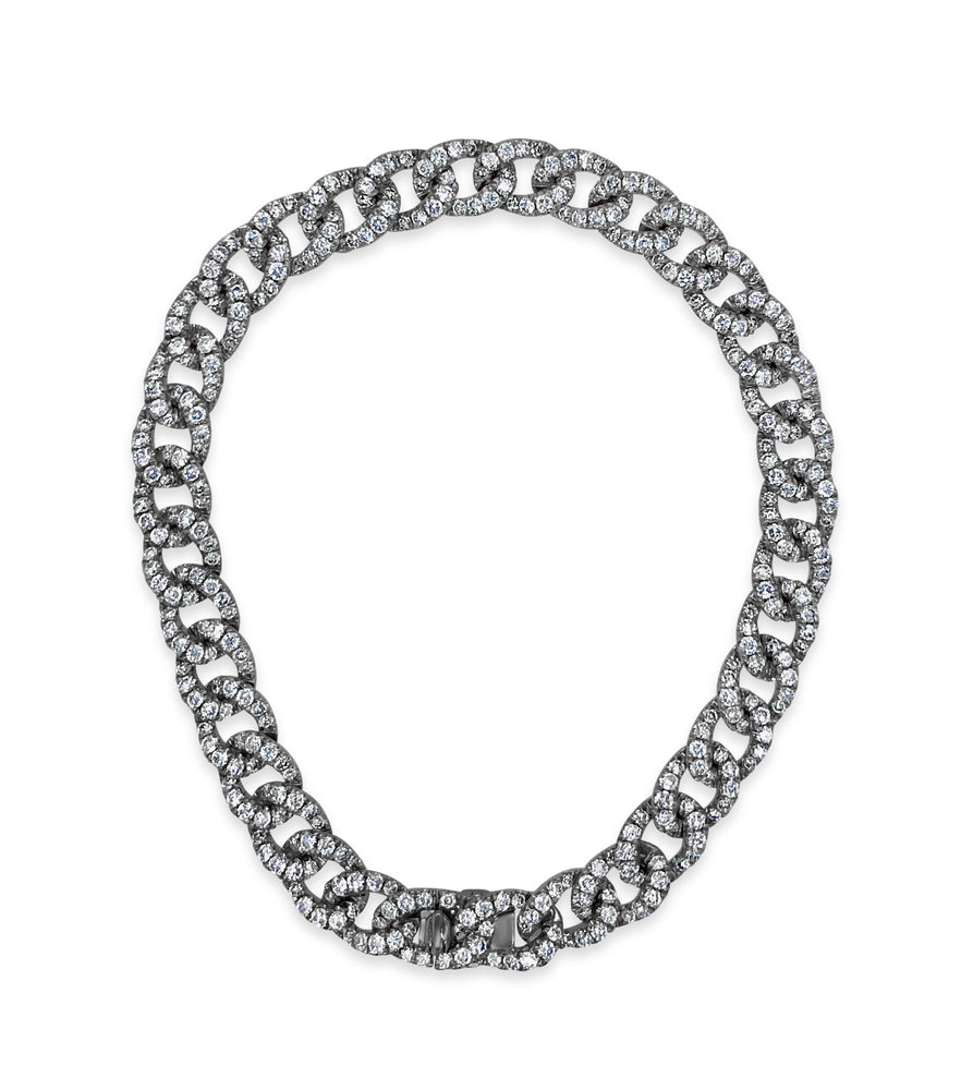 Diamond Cuban Link Bracelet - 14K Black Gold / 6.5 inch - Olive & Chain Fine Jewelry