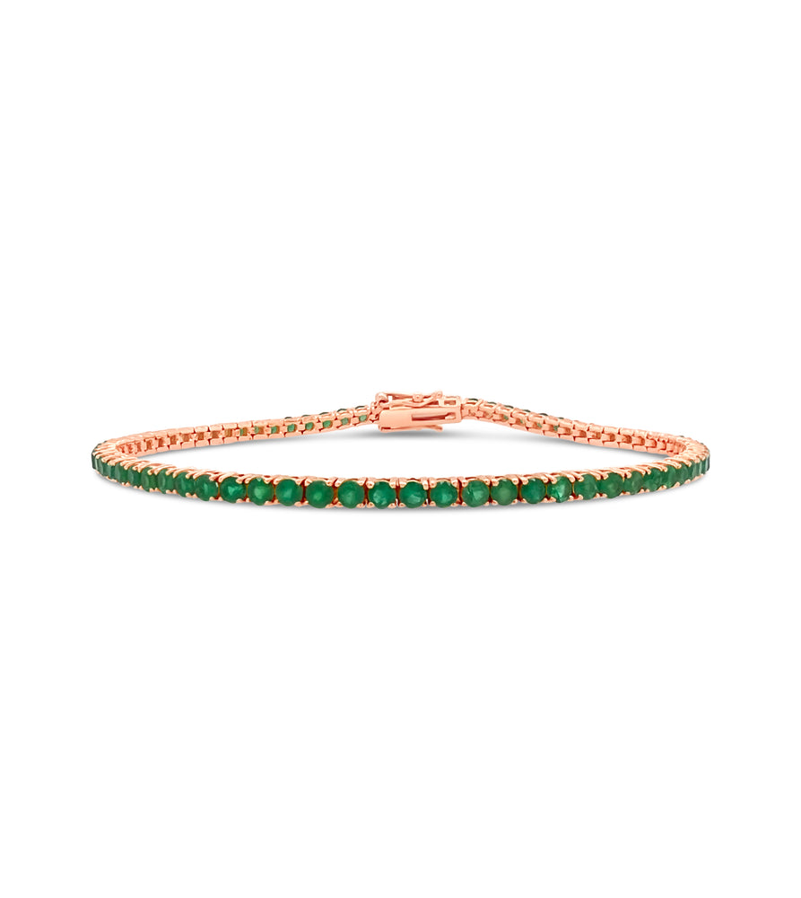 Emerald Tennis Bracelet - 14K Rose Gold - Olive & Chain Fine Jewelry