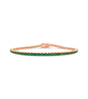 Emerald Tennis Bracelet - 14K Rose Gold - Olive & Chain Fine Jewelry