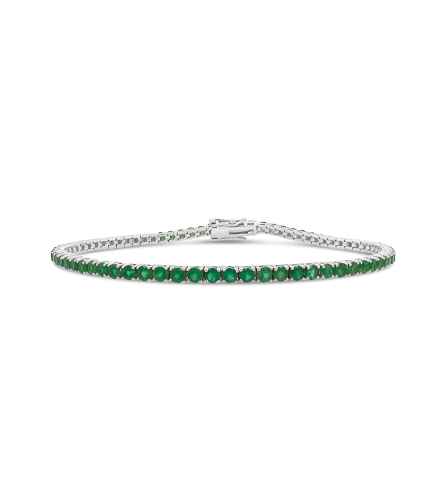 Emerald Tennis Bracelet - 14K White Gold - Olive & Chain Fine Jewelry