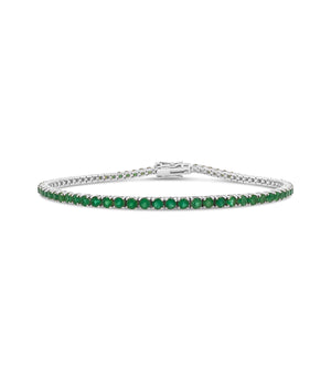 Emerald Tennis Bracelet - 14K White Gold - Olive & Chain Fine Jewelry