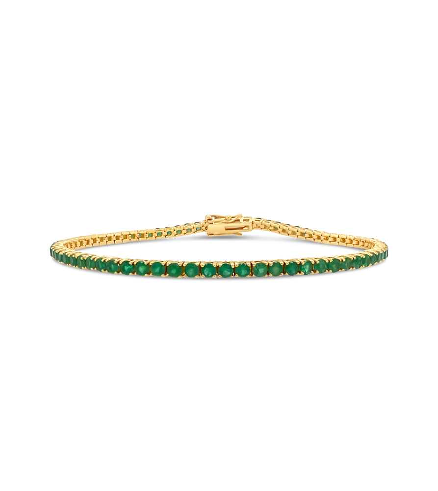Emerald Tennis Bracelet - 14K Yellow Gold - Olive & Chain Fine Jewelry