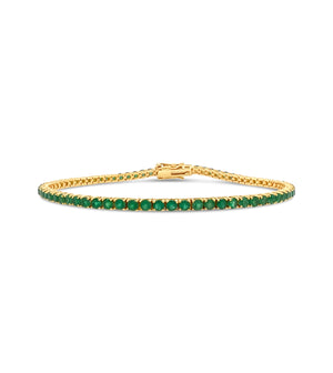 Emerald Tennis Bracelet - 14K Yellow Gold - Olive & Chain Fine Jewelry