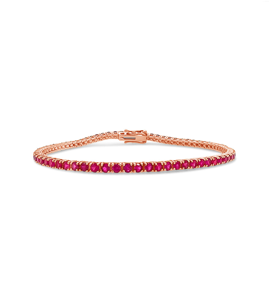 Ruby Tennis Bracelet - 14K Rose Gold - OLIVE & CHAIN Fine Jewelry