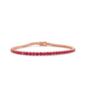Ruby Tennis Bracelet - 14K Rose Gold - OLIVE & CHAIN Fine Jewelry