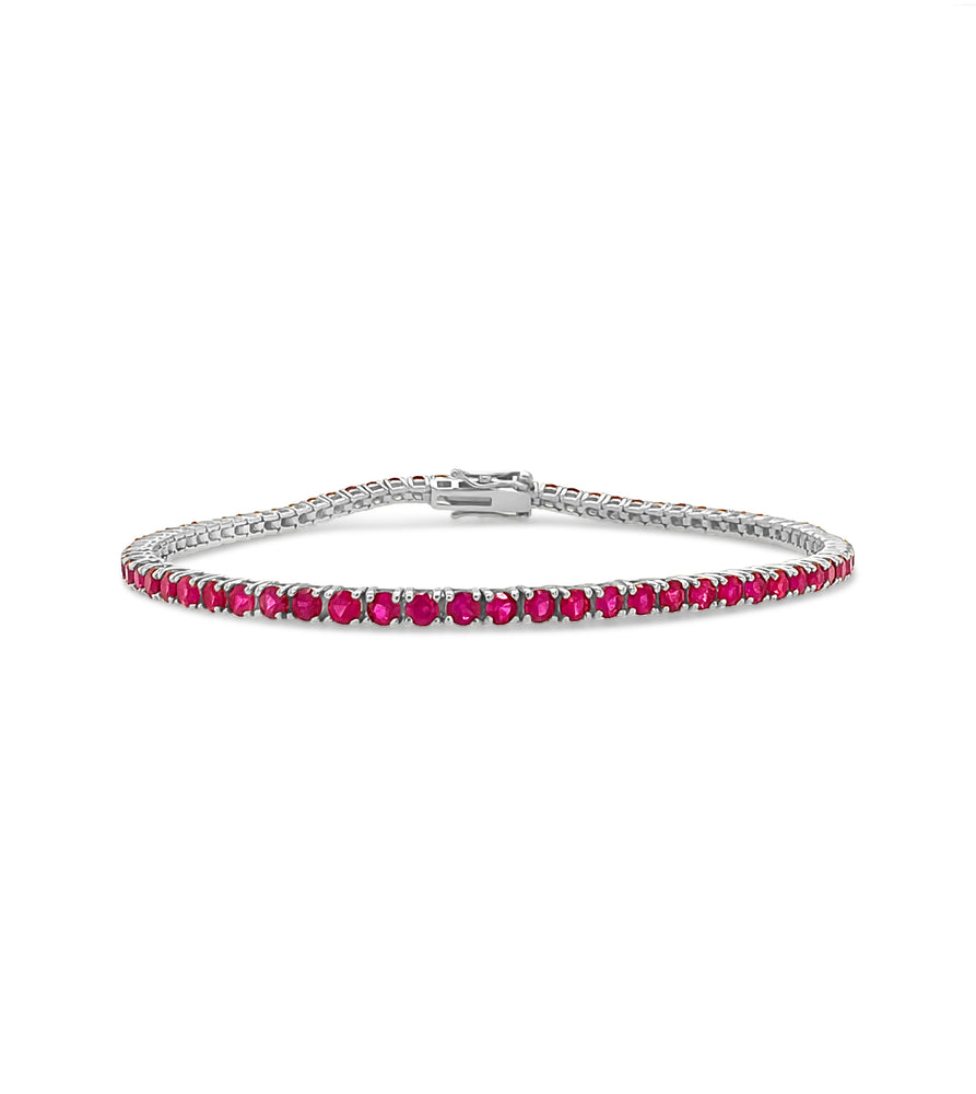 Ruby Tennis Bracelet - 14K White Gold - OLIVE & CHAIN Fine Jewelry