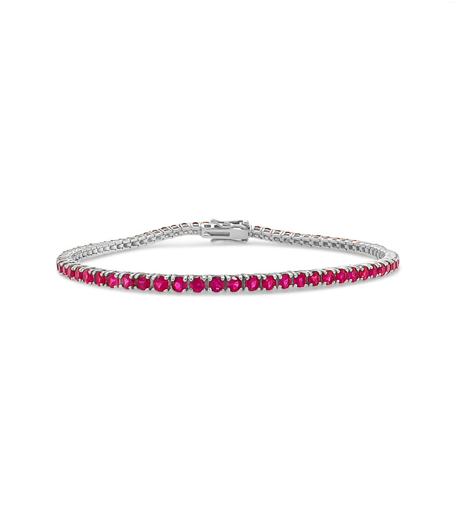 Ruby Tennis Bracelet - 14K White Gold - Olive & Chain Fine Jewelry