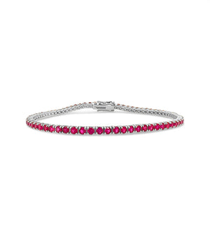 Ruby Tennis Bracelet - 14K White Gold - OLIVE & CHAIN Fine Jewelry