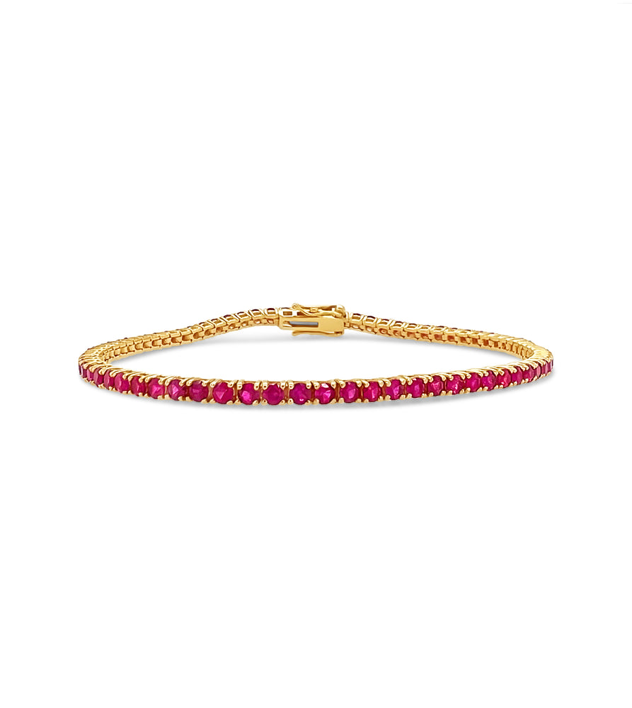 Ruby Tennis Bracelet - 14K Yellow Gold - OLIVE & CHAIN Fine Jewelry