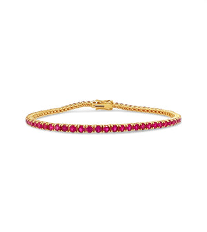 Ruby Tennis Bracelet - 14K Yellow Gold - Olive & Chain Fine Jewelry