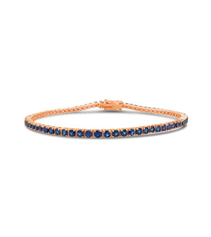 Sapphire Tennis Bracelet - 14K Rose Gold - Olive & Chain Fine Jewelry
