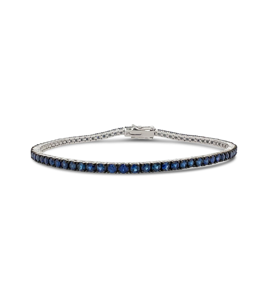 Sapphire Tennis Bracelet - 14K White Gold - Olive & Chain Fine Jewelry